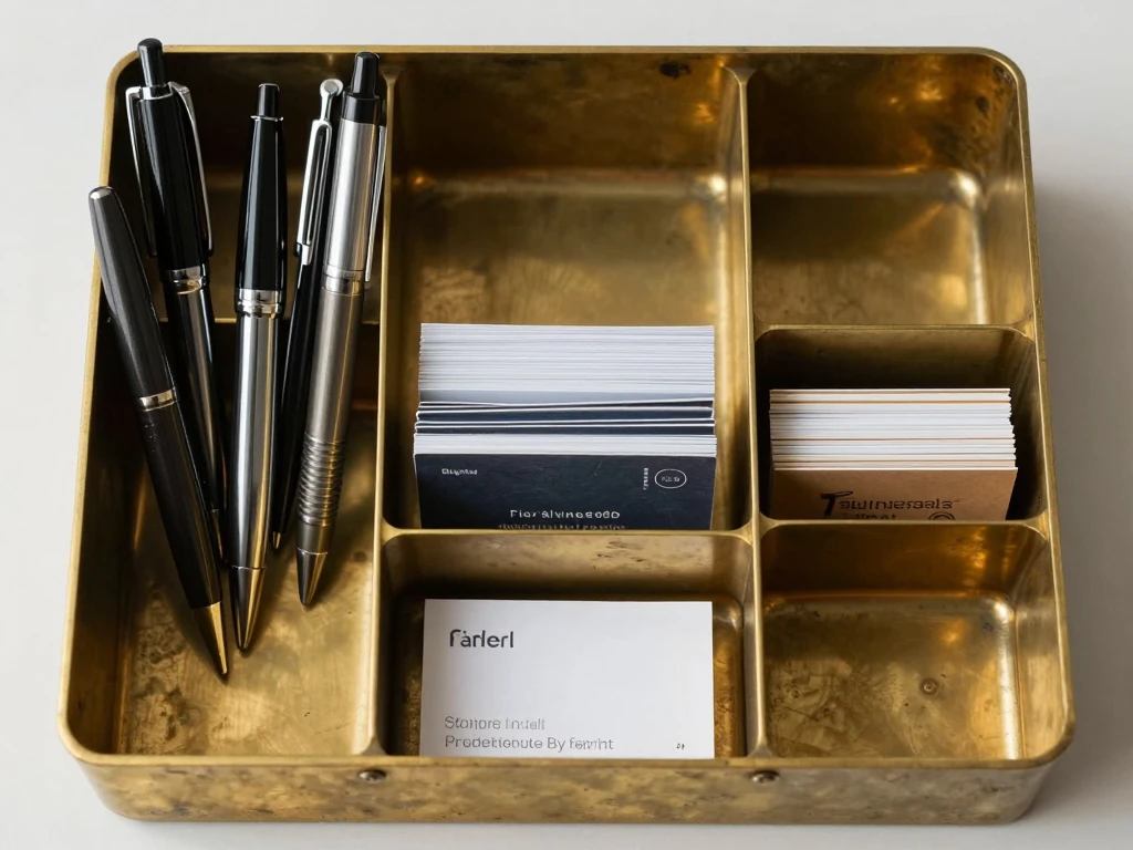 Novalume Brass Desk Organizer